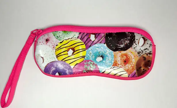 Donut Sunglasses Soft Case Pink Zip Up Wristlet