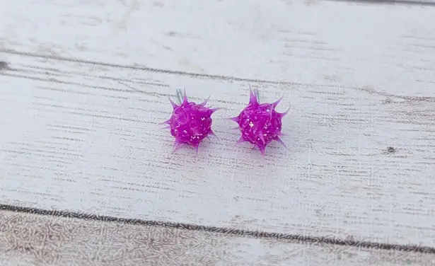 Retro Punk Stud Earrings Purple