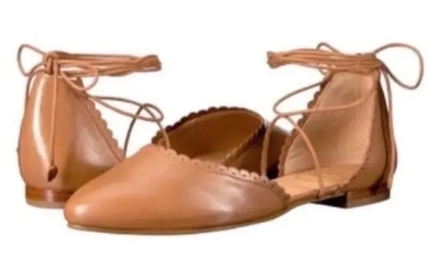 Jack Rogers Leather d’Orsay Ankle Tie Flats