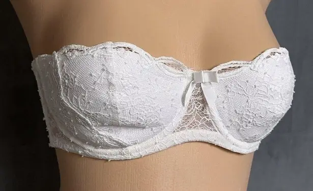 New Agent Provocateur Love Strapless Bra White Size 32C Straps Padded Bridal