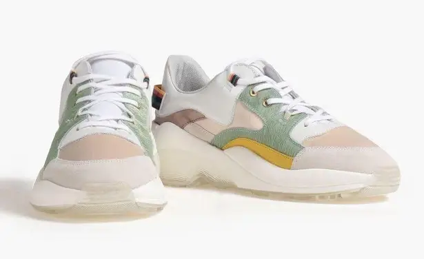 Paul Smith Cream Nova Neoprene Satin & Calf Hair Sneakers Size 36 EU $375