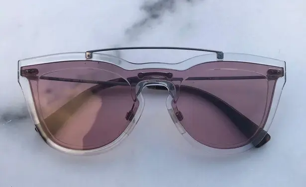 Valentino Garavani NIB Valentino Glamgloss women’s square metal pink Mirrored shield sunglasses