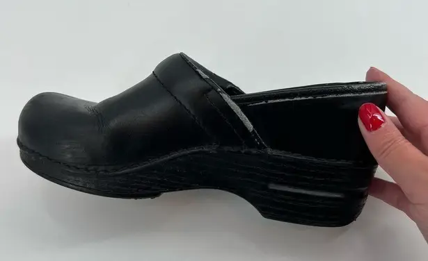 Dansko black women clog slip on shoes professional nurse comfort flaws 6.5 - 7