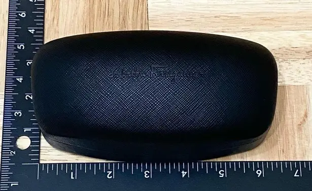 Salvatore Ferragamo Black Textured Oversized Sunglass Hard Case with Wipe Cloth