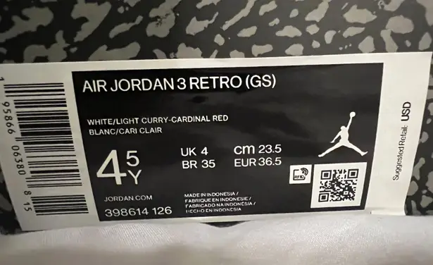 Jordan 3 Cardinal Red