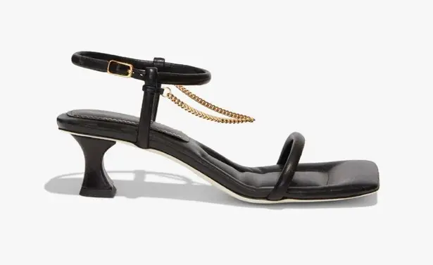 Proenza Schouler Square Padded Chain Sandals, Black Gold Size EU 40 New in Box