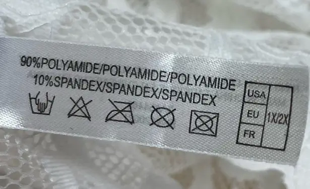 NEW OH LA LA CHERI 1X 2X LINGERIE JEANA WHITE LACE TEDDY SUIT DEEP V