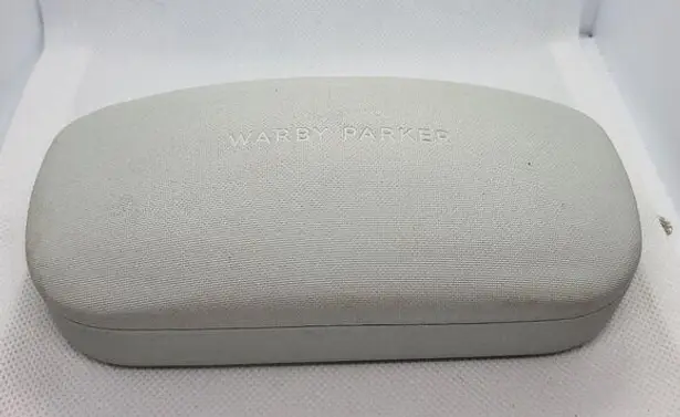 Warby Parker  White Glasses Case with Blue Lining