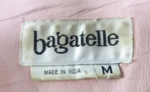 Bagatelle 90s Vintage Pink Leather Jacket Pastel Medium Retro