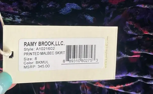 Ramy Brook Printed Velour Malbec Miniskirt