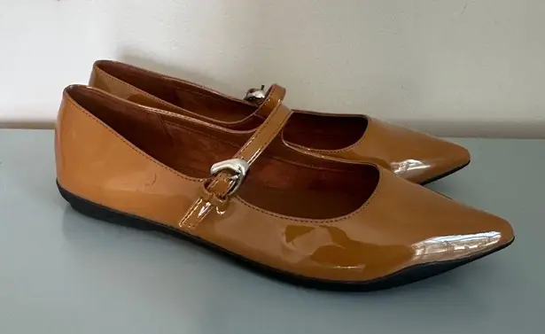 Aerosoles Diva Pointed Toe Mary Jane Flats Tan Brown 9.5 NEW