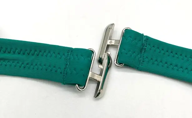 Peddney Womens Bikini Top Size Large Teal Green Scalloped Triangle Padded Beachy