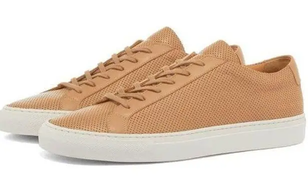 Common Projects Tan Perforated Achilles Low Sneakers Suede camel color 39 9