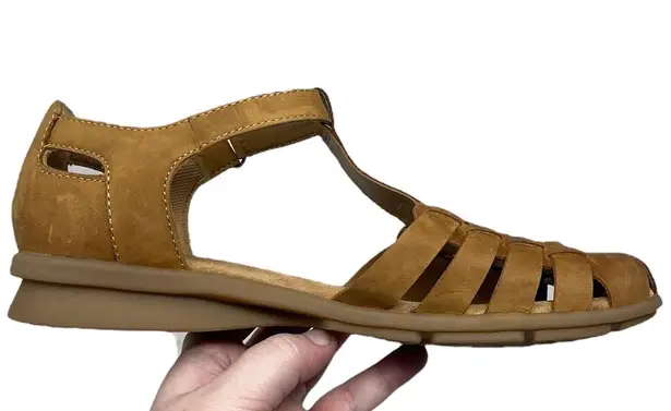 Comfortiva “Persa” Women’s Size 10N Narrow Tan Brown Leather Fisherman Sandals