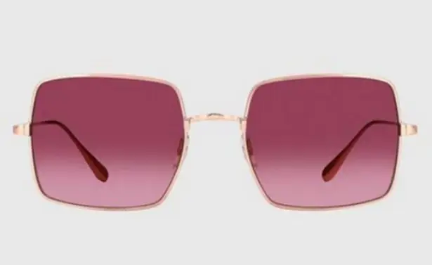 💕GARRETT LEIGHT💕 Crescent Sunglasses ~ Rose Gold Frame Pink Mirror Lenses NWT