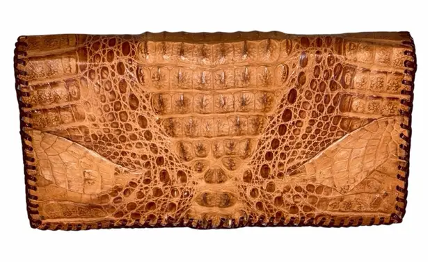 Vintage Alligator Skin Clutch Purse Bag