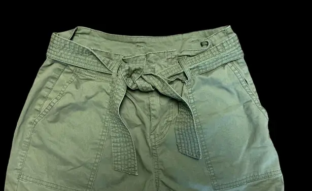 Vanilla Star army green high waisted stretch paper bag shorts with belt size 26