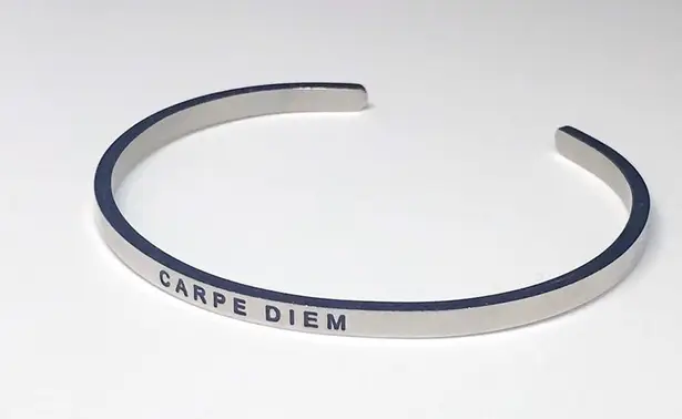 MantraBand Silver Bracelet Carpe Diem Bangle