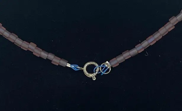 Fly Necklace Double Strand Purple & Blue Choker Necklace w Metal Flies