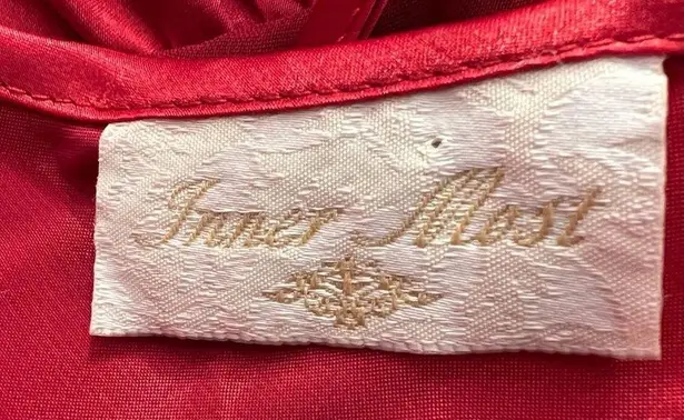 Inner Most Vintage USA Made Red Silky Sheer Babydoll Top Lingerie Medium