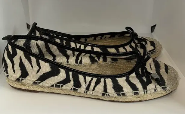 Michael Kors  Meg Espadrille Flats Shoes Zebra Print Canvas Women’s 8