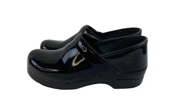 Dansko Black Patent Leather Comfort Clog Shoes Womens 10.5-11 Nurse Professional