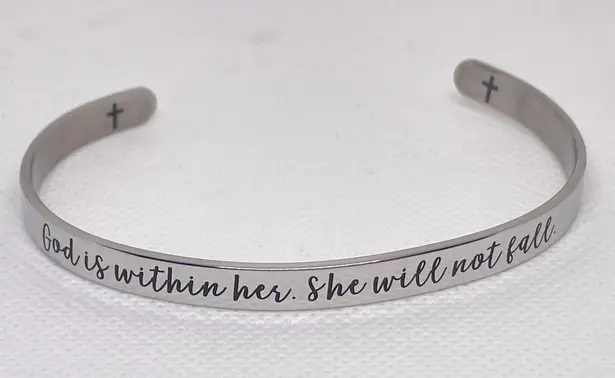 Psalms 46:5 Fashion Adjustable Cuff Bangle Bracelet NEW Silver