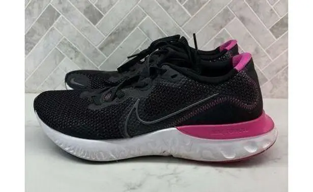 Nike  Renew Run CK6360-004 Black White Pink Running Shoes Sneakers Womens 10