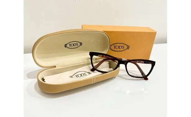Tod's NWT TO5143 071 Bordeaux Maroon Acetate Frame Optical Rectangle Eyeglass