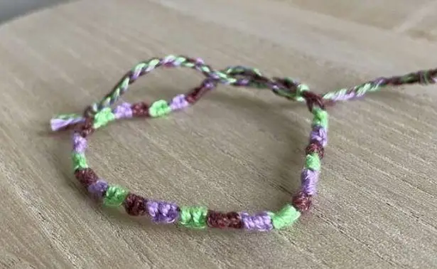 Handmade Cassidy Bracelet, anklet, trendy, comfortable, tie, embroidery thread, woven, gi