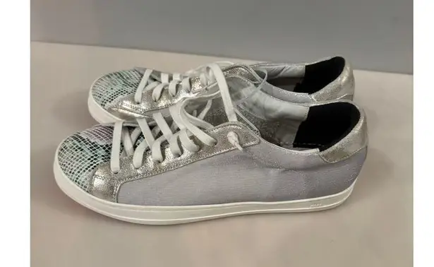 P448 John Sneaker Metallic Silver Pearl Low Top Shoes Snakeskin Sz 12/43 (new)