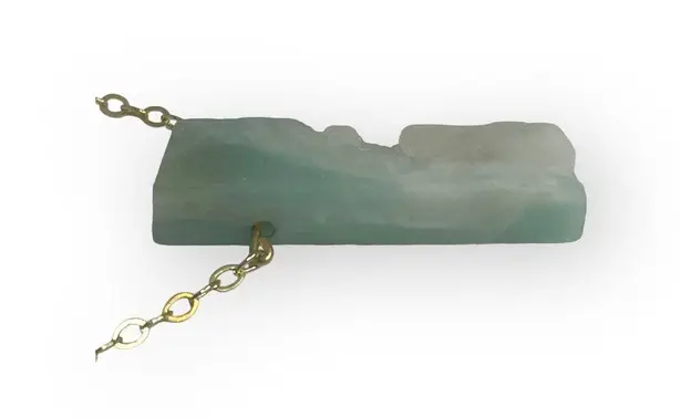 new Jami π£ Raw Amazonite Shard Necklace π£ 24K Gold Plated π£ Artisan Handmade