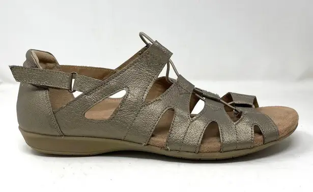 Earth Origins Bea Comfort Gladiator Slip on Sandals Shoes metallic Platinum 12