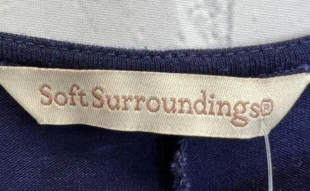 Soft Surroundings Trina Tie Dye Poncho Blue White LXL Handkerchief Lightweight