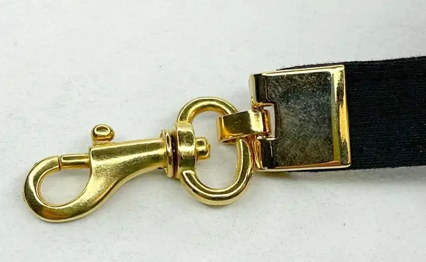 Black Faux Leather Belt Butterfly Charm Gold Chain Accents Medium (M) ✨