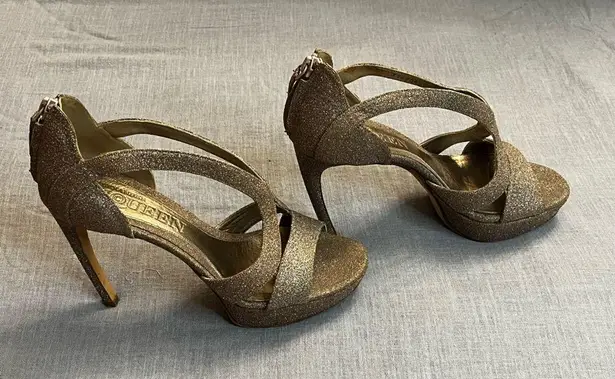 Alexander McQueen Gold Glitter heels