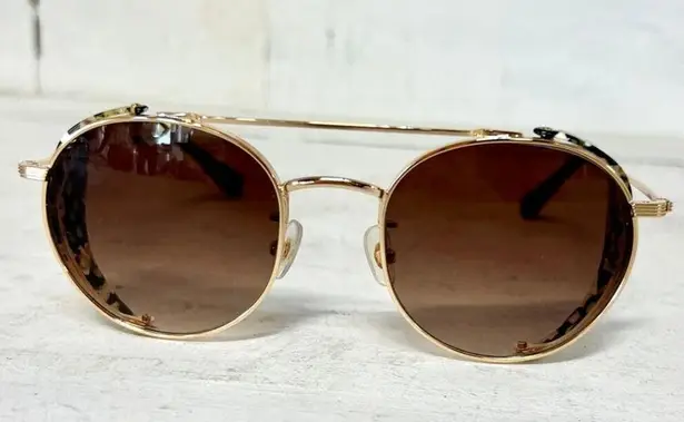 Krewe  Tchoup Blinker Gold Plated Amber Silver Gradient Mirrored Lens Sunglasses