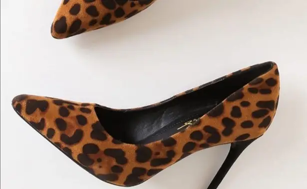 NWT Lulus Verra Leopard Suede Pumps Brown Size 5.5