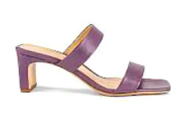 Schutz NWOB Pony Heel Sandal Purple Leather Orchid Square Toe Strappy 10