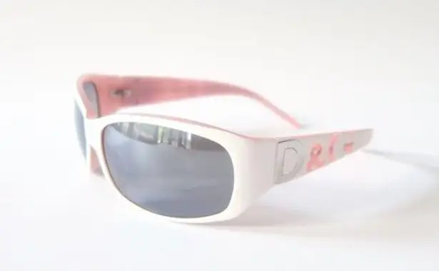 Dolce & Gabbana Y2K  white pink and chrome/silver sunglasses