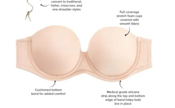 Wacoal B44 - Size 34DDD 854119 Red Carpet Strapless/add straps Underwire Bra