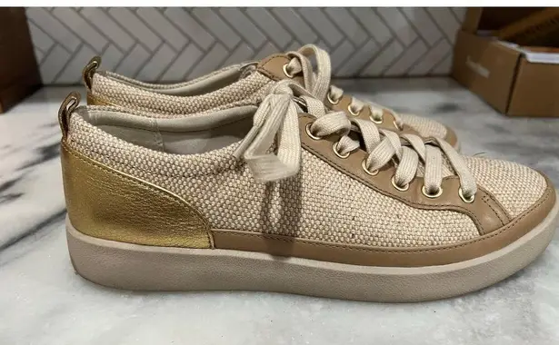 Vionic Women’s Winny 2 Lace-Up Sneakers Size 8 Natural Gold Arch Support Shoes