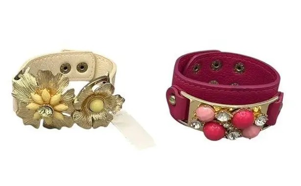 NEW YORK & COMPANY SET OF TWO BRACELETS – SNAP CUFFS Pink