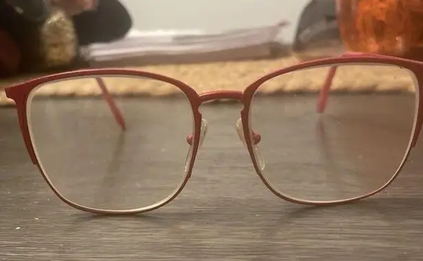 NOS Vintage Nordic Germany Red Metal Eyeglasses Frames 55