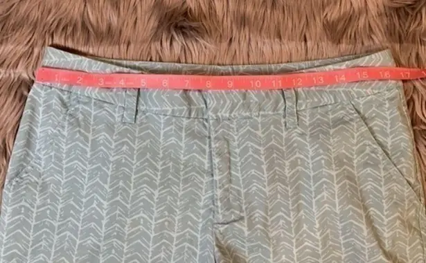 Le Tigre chino shorts dusty blue aqua pattern 5” inseam size 10