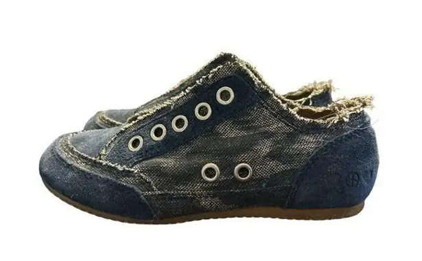 Lucky Brand  KARMA American Navy IKAT‎ Size 6M Denim Canvas Sneakers