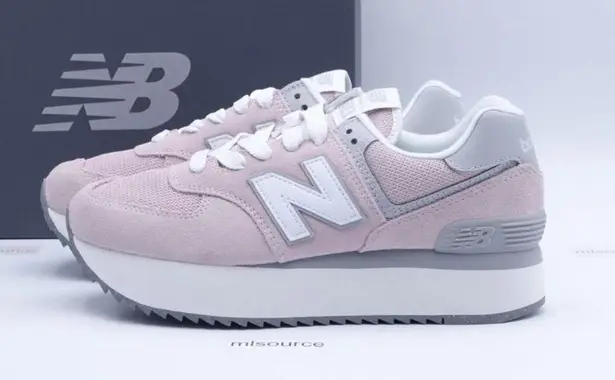 New Balance 574 Platform Womens Sneakers Shoes Stone Pink