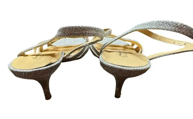 Badgley Mischka Shoes Womens Size 7.5 Glitter Strappy Heels Sandals Dressy Forma