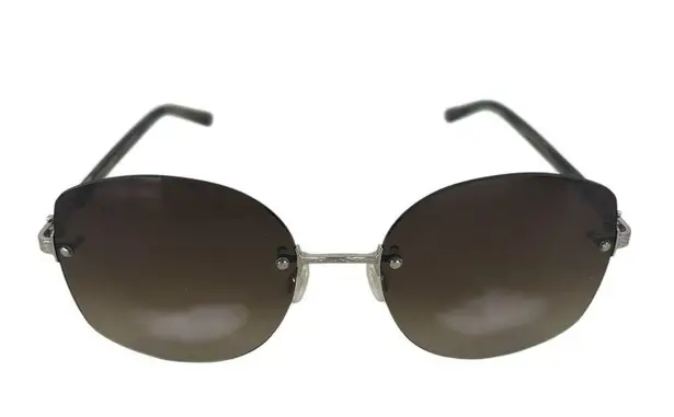 Barton Perreira Gloria Rimless Sunglasses in Tortoise, Silver, Whiskey Gradient Brown