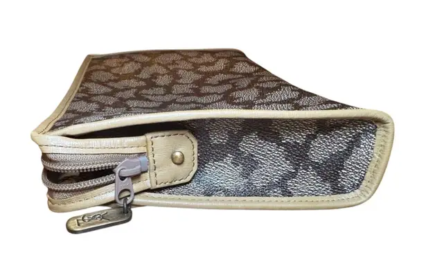 Vintage Yves Saint Laurent Giraffe Print Clutch/Pouch Tan